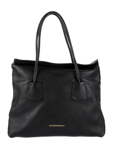 Burberry Black Grained Leather Baynard Tote Bag